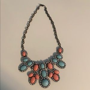 Pink and aqua beautiful statement necklace
